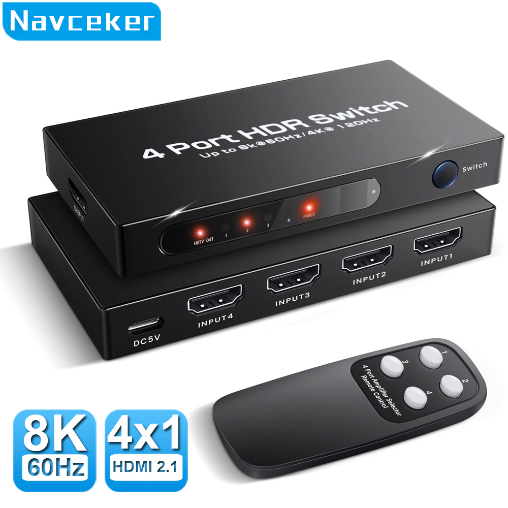 Hdmi Cable 2.1 - Navceker hdmi 2.1 switcher 8k 60hz