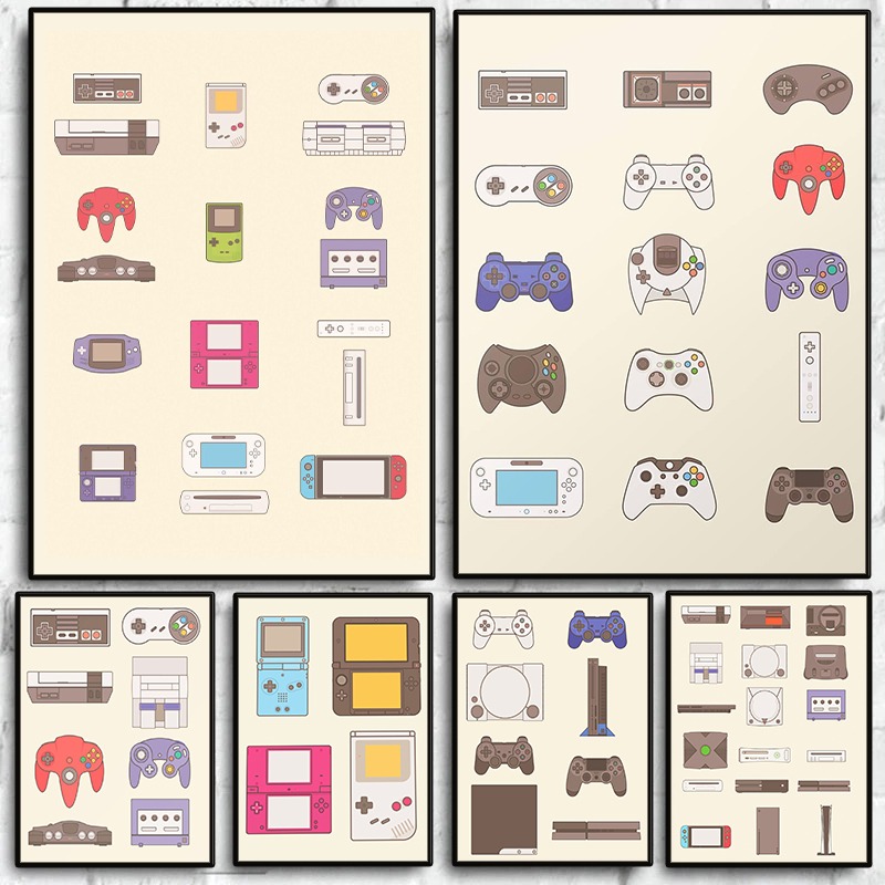 Gaming Console Games - Pôster de Evolução de Videogames Portáteis