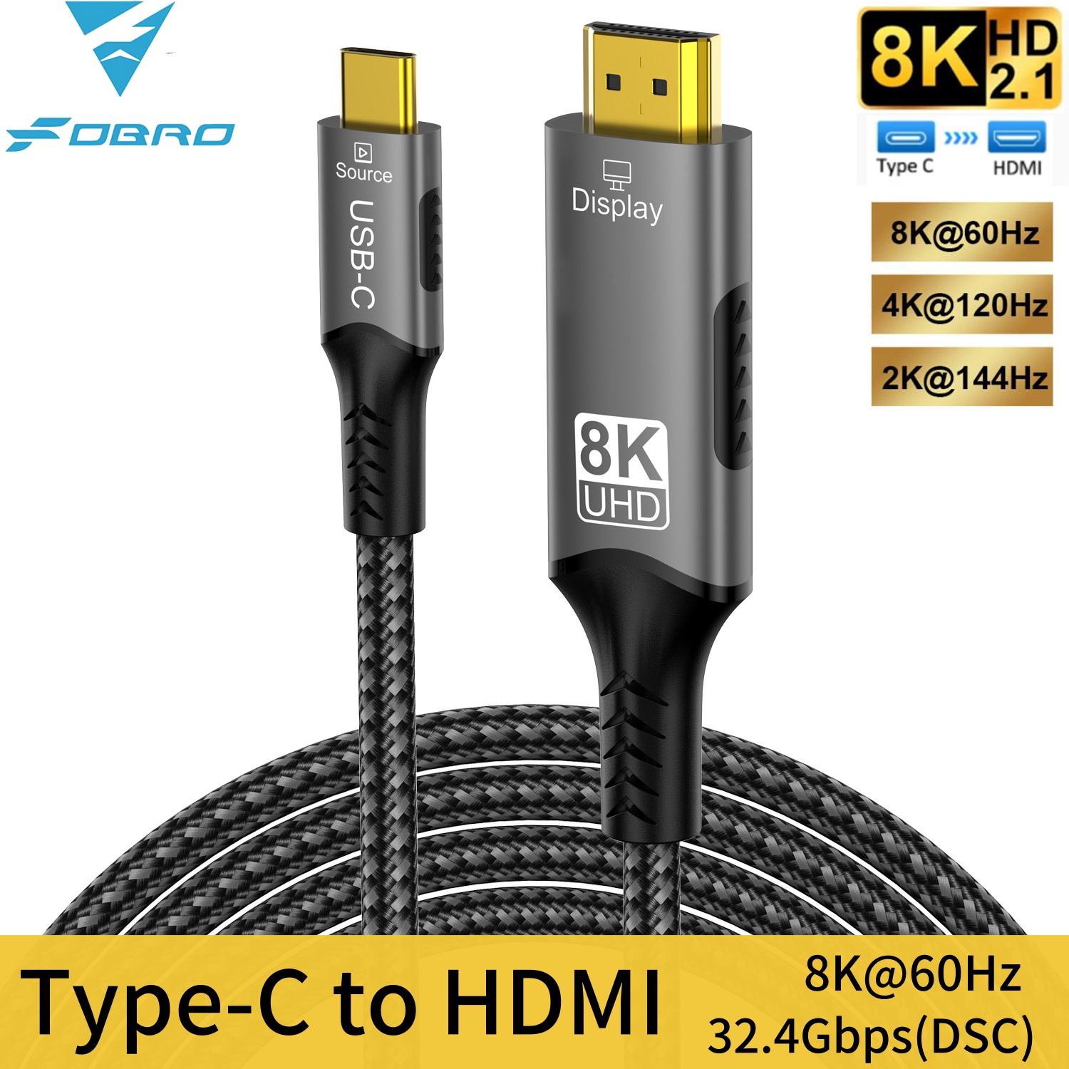 Cabo 8K Tipo C para HDMI 2.1 3 - Hdmi Cable 2.1 avaliação e preço