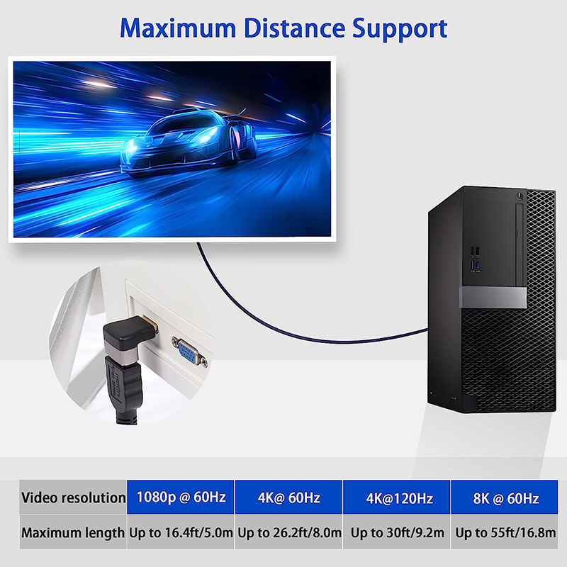 Ângulo reto-macho para adaptad - Hdmi Cable 2.1 avaliação e preço